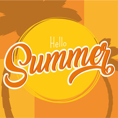 Poster Summer sun vector illustration