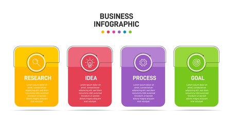 Infographic design with icons and 4 options or steps. Thin line vector. Infographics business concept. Can be used for info graphics, flow charts, presentations, web sites, banners, printed materials.