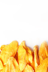 Dried fruit slices from organic ripe mango