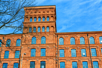 Manufaktura - Shopping and cultural center in a former historic textile factory, build by Izrael Poznanski in years 1872 - 1892 , Promised land - place of Wladyslaw Reymont novel, Lodz, Poland, Europe - obrazy, fototapety, plakaty
