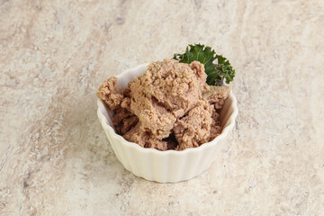 Liver pate in the bowl