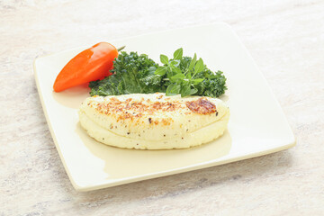 Roasted traditional cheese haloumi