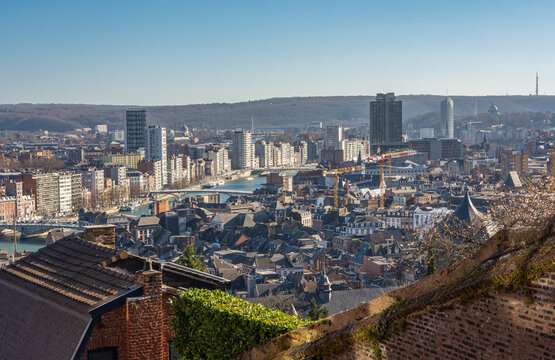 View of Liege from the top of the famous Montagne De Bueren stairway