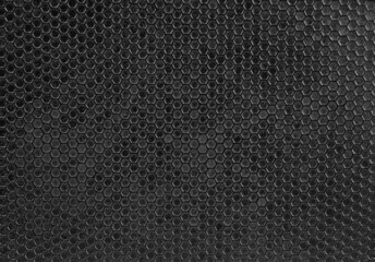 Abstract black hexagon background. Black metal background. Geometric texture