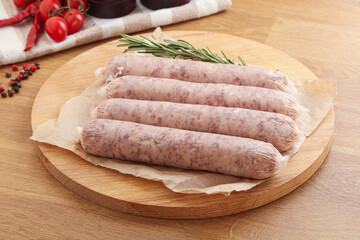 Raw pork sausages for grill