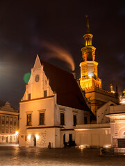 Town hall in Poznan. Christmas eve period.