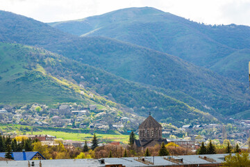 Beautiful view of Vanadzor from distance, Armenia