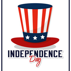 Poster hat usa independence vector illustration