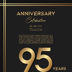 95th anniversary logotype. Golden anniversary celebration template design for booklet, leaflet, magazine, brochure poster, banner, web, invitation or greeting card. Vector illustrations.