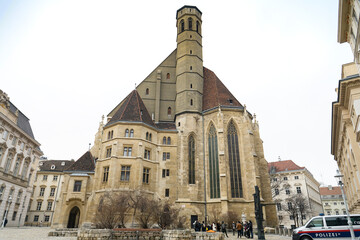 The Minoritenkirche or Italian National Church of Mary of the Snows in the historic center of Vienna, Austria