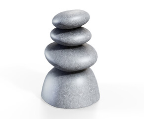 Conceptual of image with meditation stones. This is a 3d render illustration