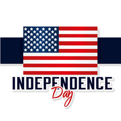 Poster flag usa independence vector illustration