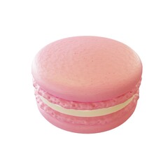 Pink Macaron picture. 3d rendering.