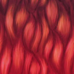 Abstract brown, red, and orange curly hair texture pattern background.