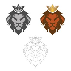 Lion head logo vector icon illustration design
