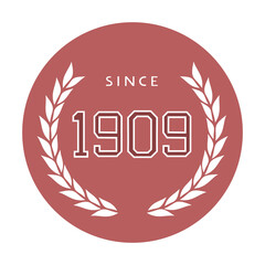 Since 1909 year symbol