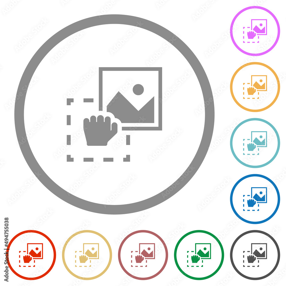 Poster grab image to upload flat icons with outlines