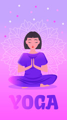 Fototapeta na wymiar yoga studio web banner template for instagramm, website