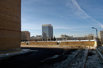 industrial zone on a clear spring day