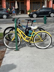 Obraz na płótnie Canvas bicycles parked in town
