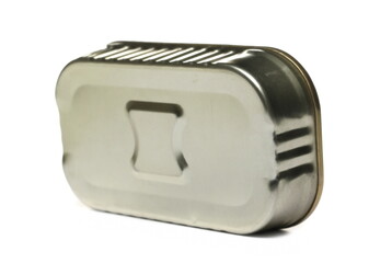 Sealed tin can isolated on white  