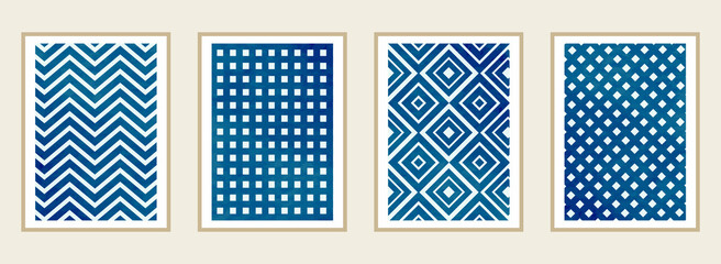 Social media banners with geometric artistic abstract, Vector illustration, indigo blue, Geometric line vector.