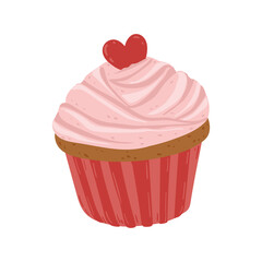 Isolated sweet cupcake Bakery product Vector