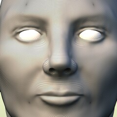 close up portrait of a person 3d