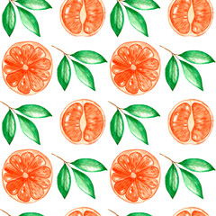 Watercolor seamless pttern citrus pattern
