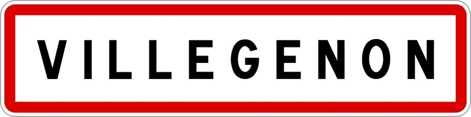 Panneau entrée ville agglomération Villegenon / Town entrance sign Villegenon
