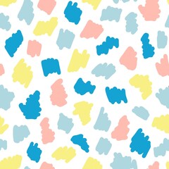 Fototapeta na wymiar Cute colorful hand drawn seamless pattern with abstract shapes. Trendy vector background. Fresh modern geo print