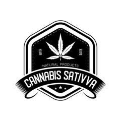 Cannabis vintage logo. medical cannabis vintage style logo. 