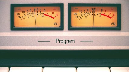 Radio Station - VU Audio Meters Retro analog VU meter scale