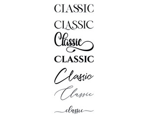 Classic in the 7 different creative lettering style
