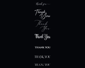 Thankyou in the 7 different creative lettering style