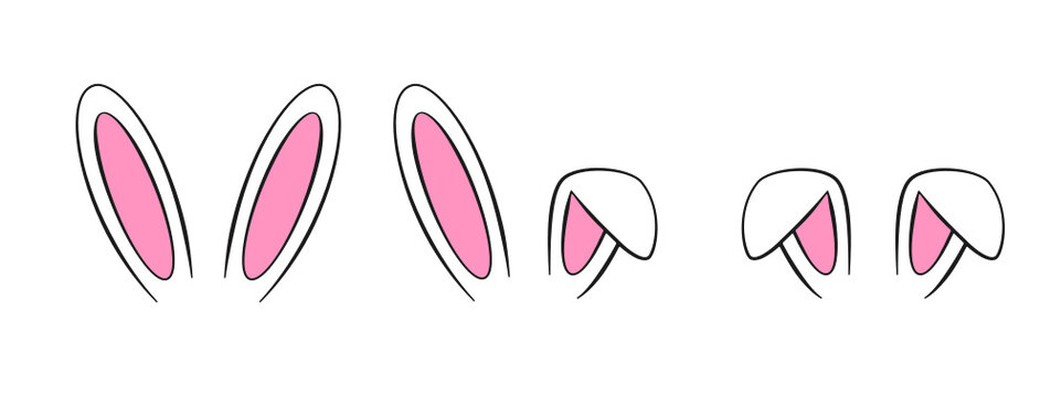 Bunny ears. Vector. Cartoon. Isolated on white background