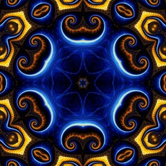 Blue Gold Abstract Art 686