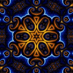 Blue Gold Abstract Art 520