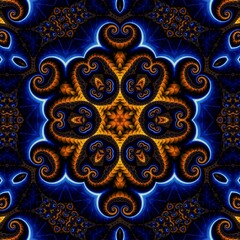 Blue Gold Abstract Art 519