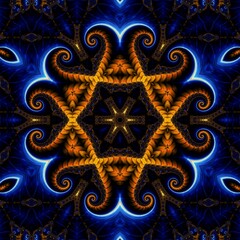 Blue Gold Abstract Art 460