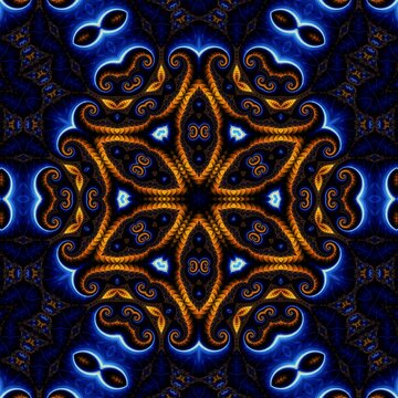 Blue Gold Abstract Art 433