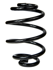 Black automobile coil spring isolated on the white background