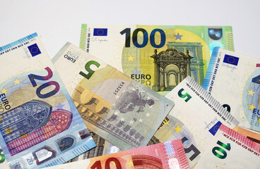 EURO banknotes. Currency of Europe. High quality photo