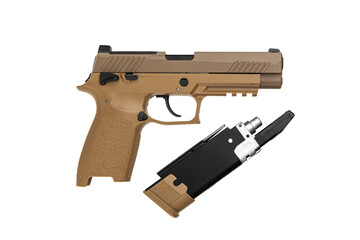 Air gun. Modern pneumatic weapon for air soft, sports and entertainment. A dummy, a copy of a real...
