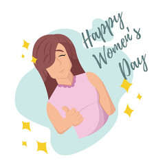 Isolated happy and pretty woman Women day Vector