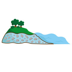 Isolated landscape with a view of underground water Vector