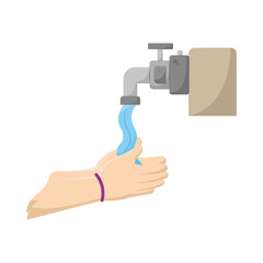 Pair of hands washing with water Vector