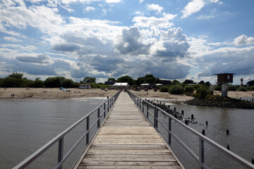Fototapeta premium Seebrücke bei Krautsand