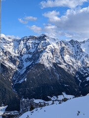 snow covered mountains
