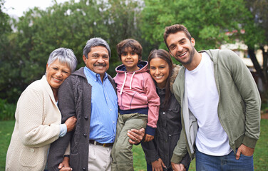 Family is a little world created by love. Cropped shot of a multi-generational family.